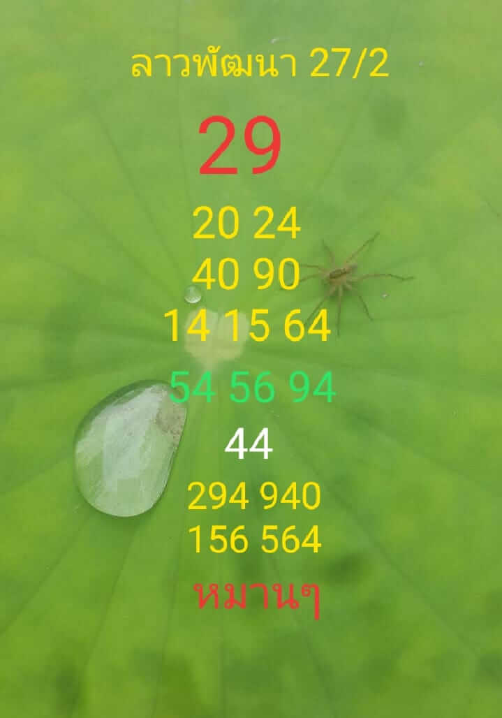 แนวทางหวยลาว 27/2/66 ชุดที่3