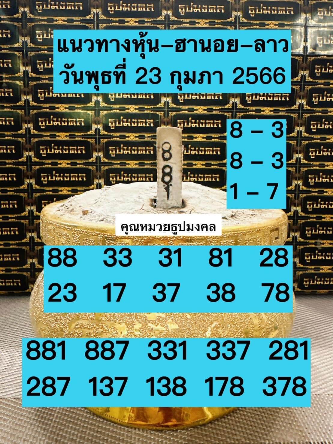 แนวทางหวยฮานอย 23/2/66 ชุดที่1