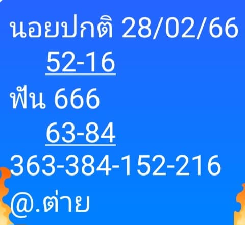 แนวทางหวยฮานอย 28/2/66 ชุดที่5