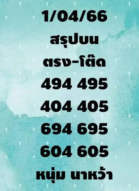 หวยหนุ่มนาหว้า 1 4 66