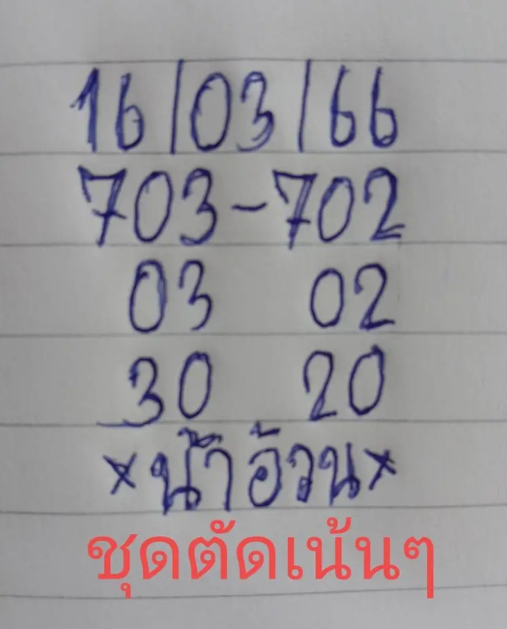 หวยน้าอ้วนงวด 16 มีนาคม 66
