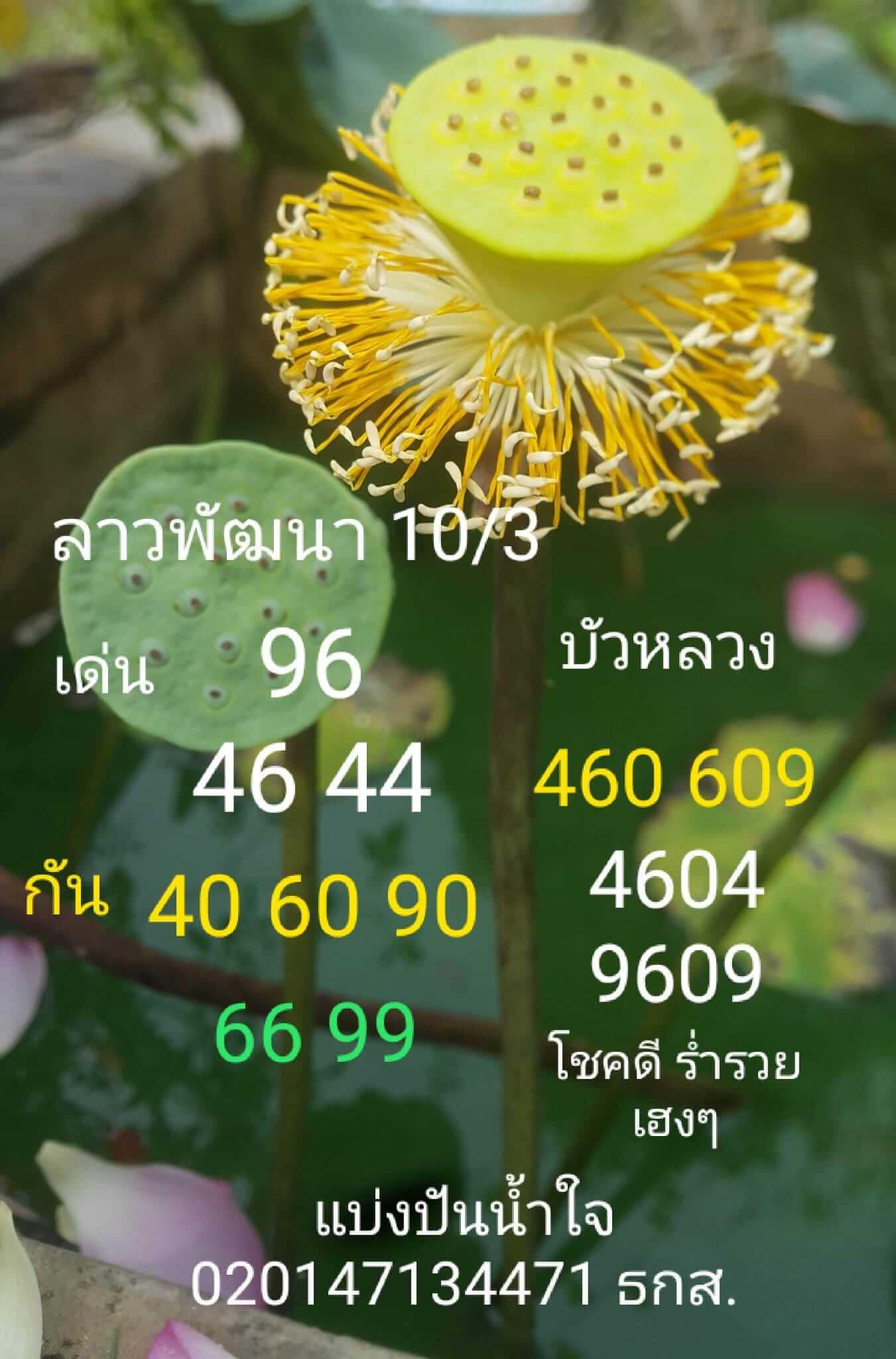 แนวทางหวยลาว 10/3/66 ชุดที่2