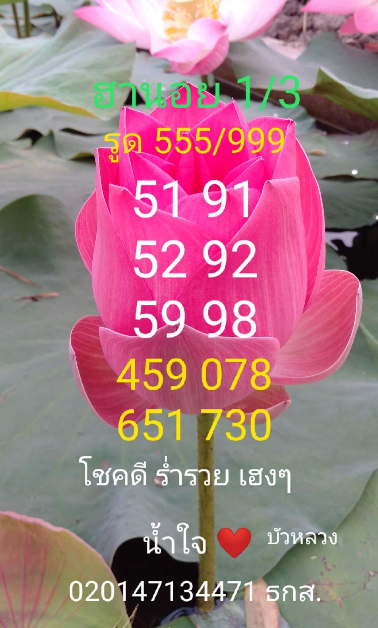 แนวทางหวยฮานอย 1/3/66 ชุดที่1