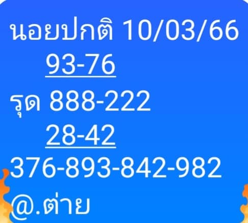 แนวทางหวยฮานอย 10/3/66 ชุดที่2