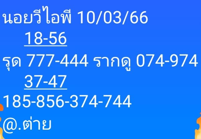 แนวทางหวยฮานอย 10/3/66 ชุดที่3