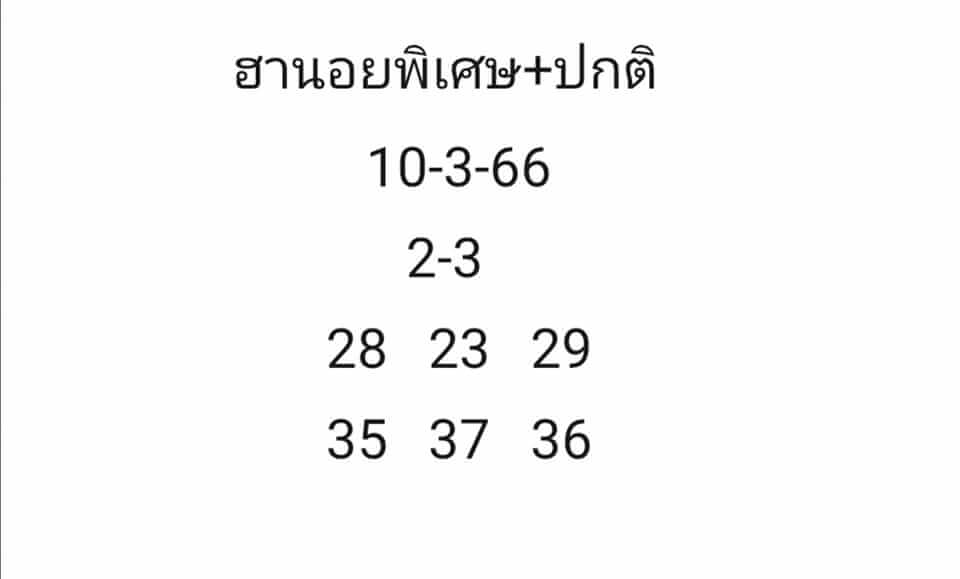 แนวทางหวยฮานอย 10/3/66 ชุดที่4