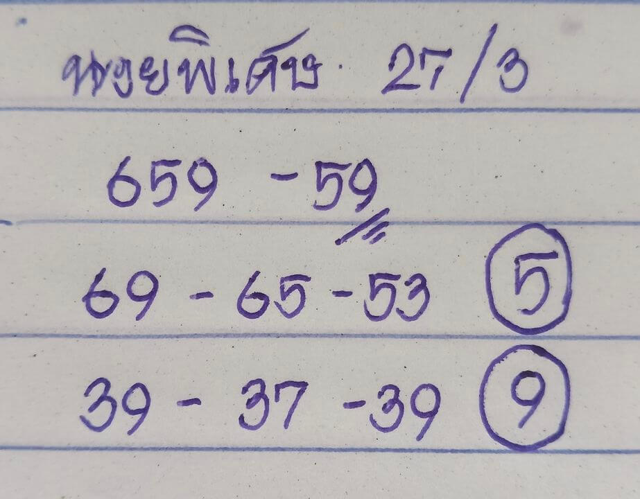 แนวทางหวยฮานอย 27/3/66 ชุดที่1