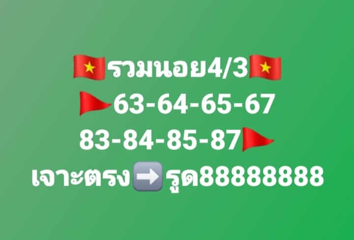 แนวทางหวยฮานอย 4/3/66 ชุดที่1