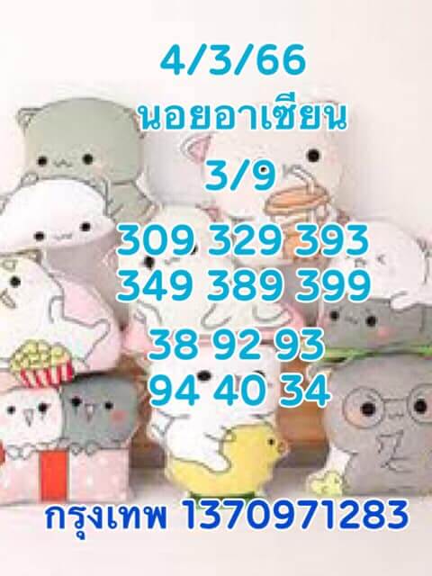 แนวทางหวยฮานอย 4/3/66 ชุดที่5