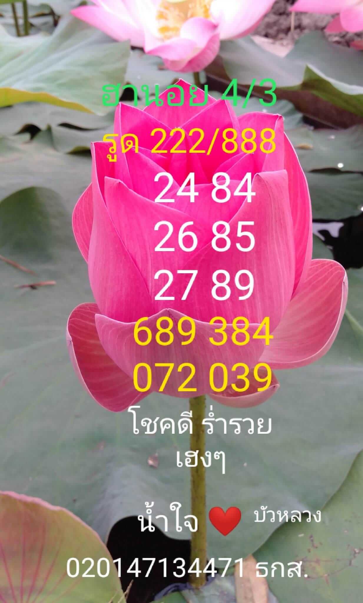 แนวทางหวยฮานอย 4/3/66 ชุดที่6