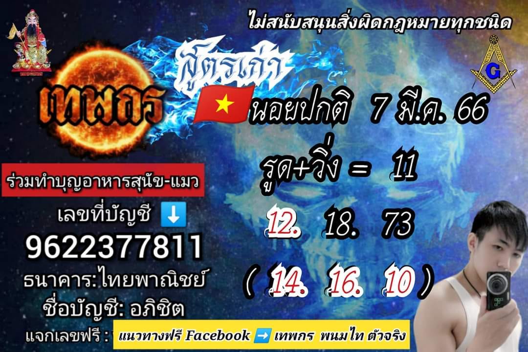 แนวทางหวยฮานอย 7/3/66 ชุดที่6