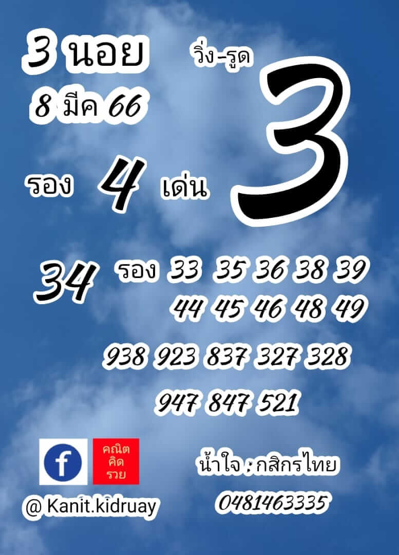 แนวทางหวยฮานอย 8/3/66 ชุดที่1
