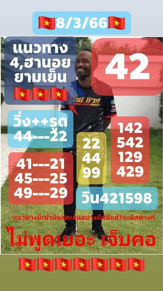แนวทางหวยฮานอย 8/3/66 ชุดที่6