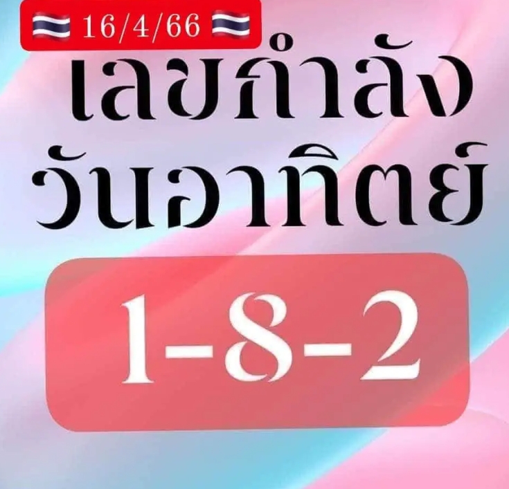 ส่องเลขกำลังวันอาทิตย์ 16 เมษายน 2566  