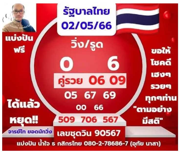 หวยจารย์ไท งวด 2 พฤษภาคม 2566