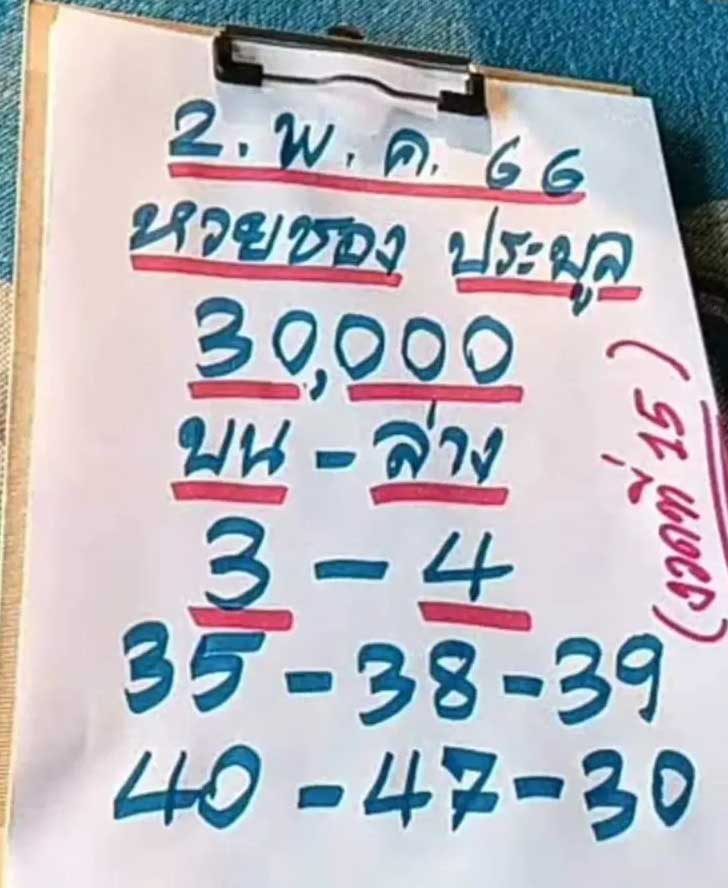 หวยซอง เลขประมูล2 พฤษภาคม 2566