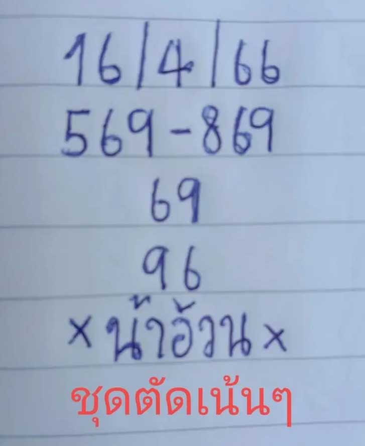 หวยน้าอ้วน 16 เมษายน 2566