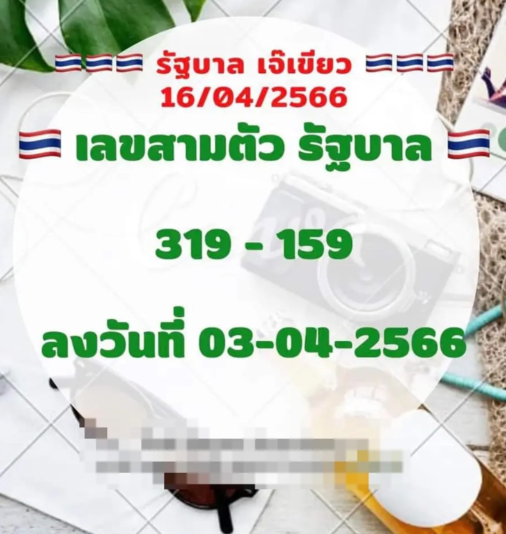 หวยเจ๊เขียว งวด 16 เมษายน 2566