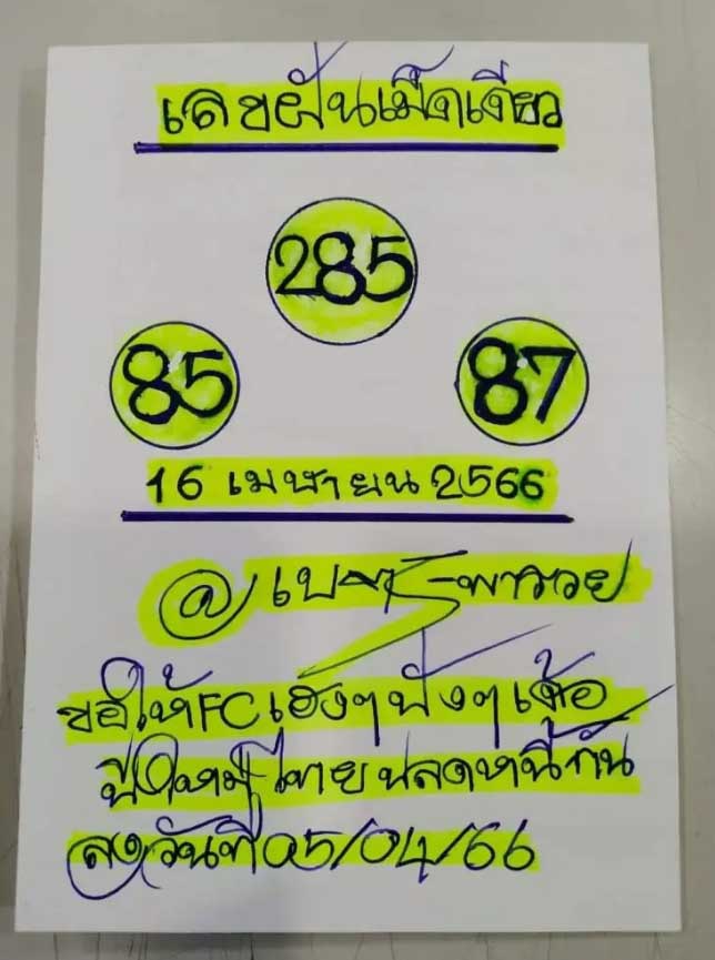 เนตรพารวยแจกหวยเพิ่ม  16 เมษายน 2566  