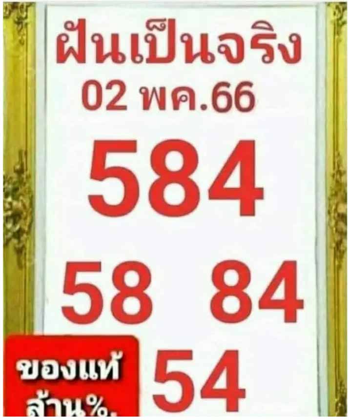 เลขเด็ด ฝันเป็นจริง2 พฤษภาคม 2566