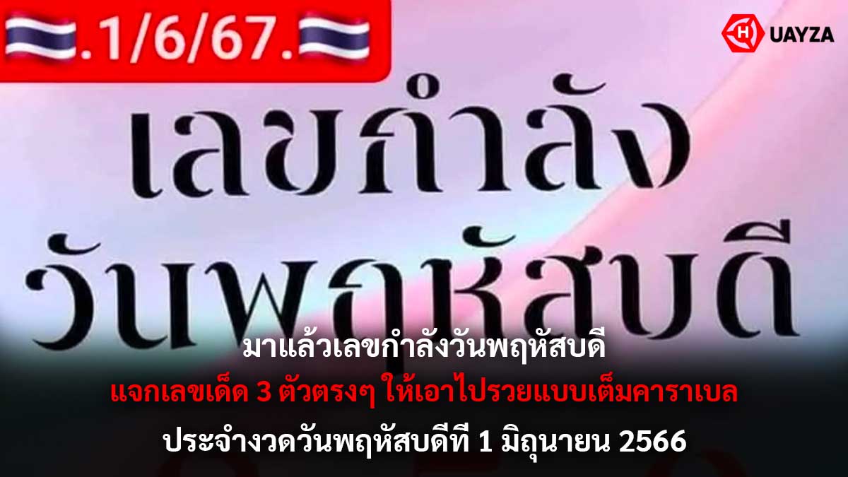 เลขกำลังวันพฤหัสบดี 1 6 66