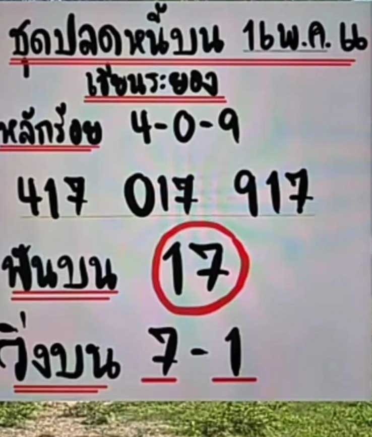 เลขปลดหนี้งวดสุดท้ายของเดือน16 5 66 