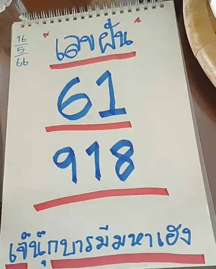 เลขฝันเจ๊นุ๊ก งวด 16 พฤษภาคม 2566