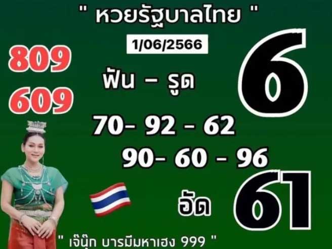 เลขเด็ดเจ๊นุ๊ก งวด 1 มิถุนายน 2566