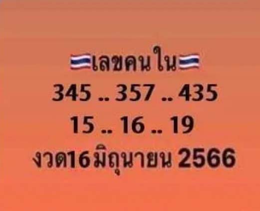 เลขคนในงวด 16 มิถุนายน 2566