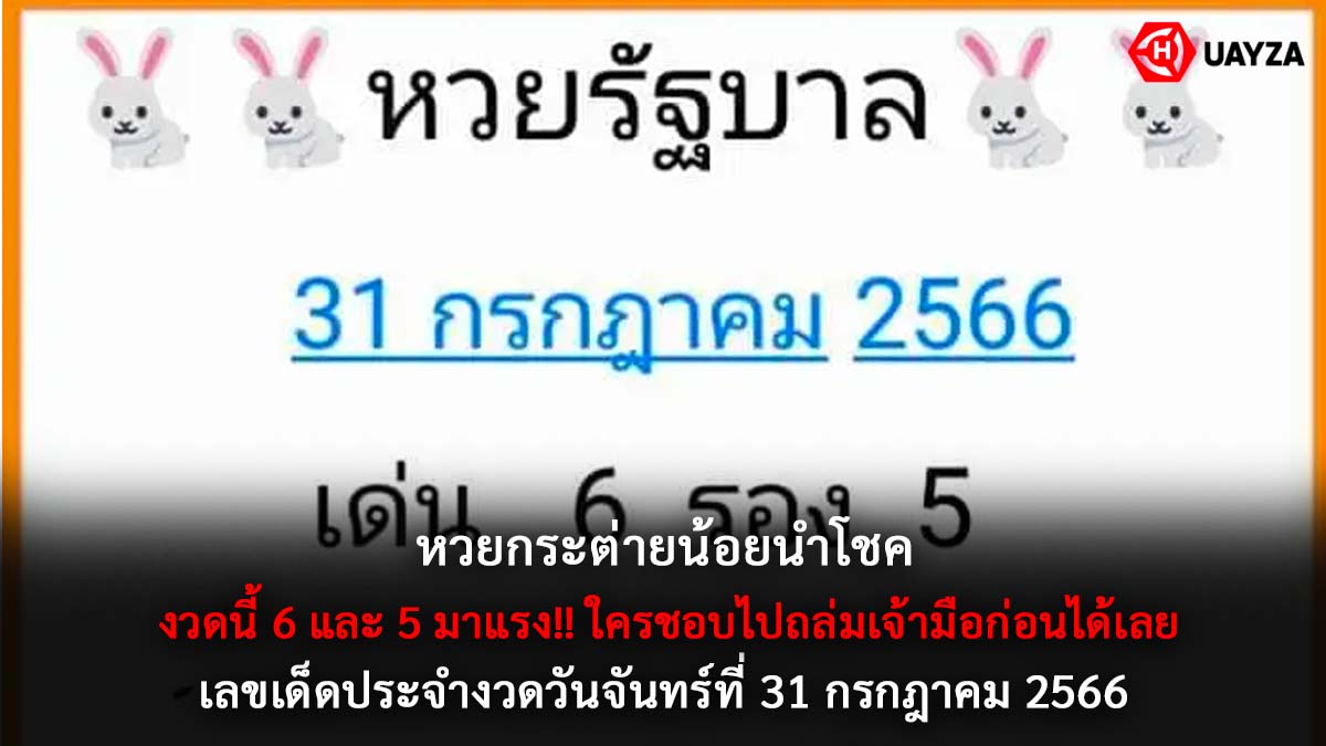 หวยกระต่ายน้อยนำโชค 31 7 66