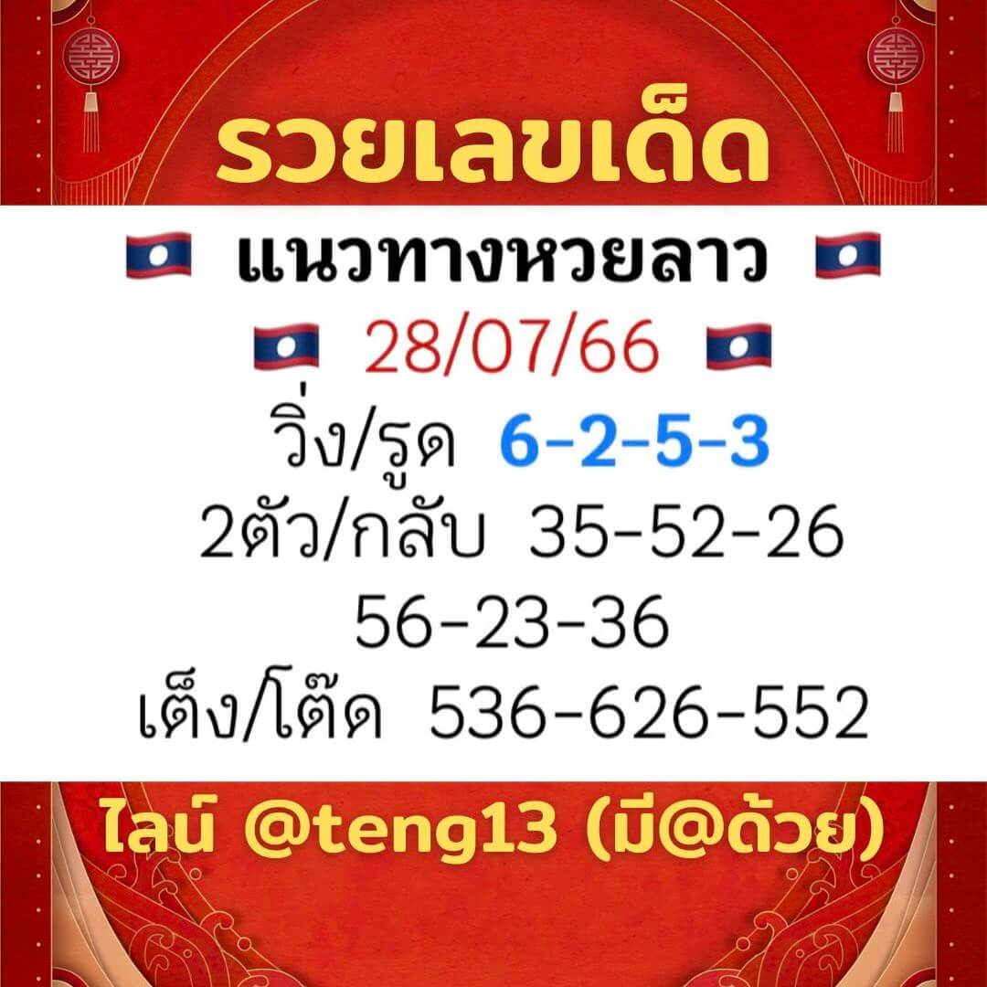 หวยลาว 28-7-66 ชุด7