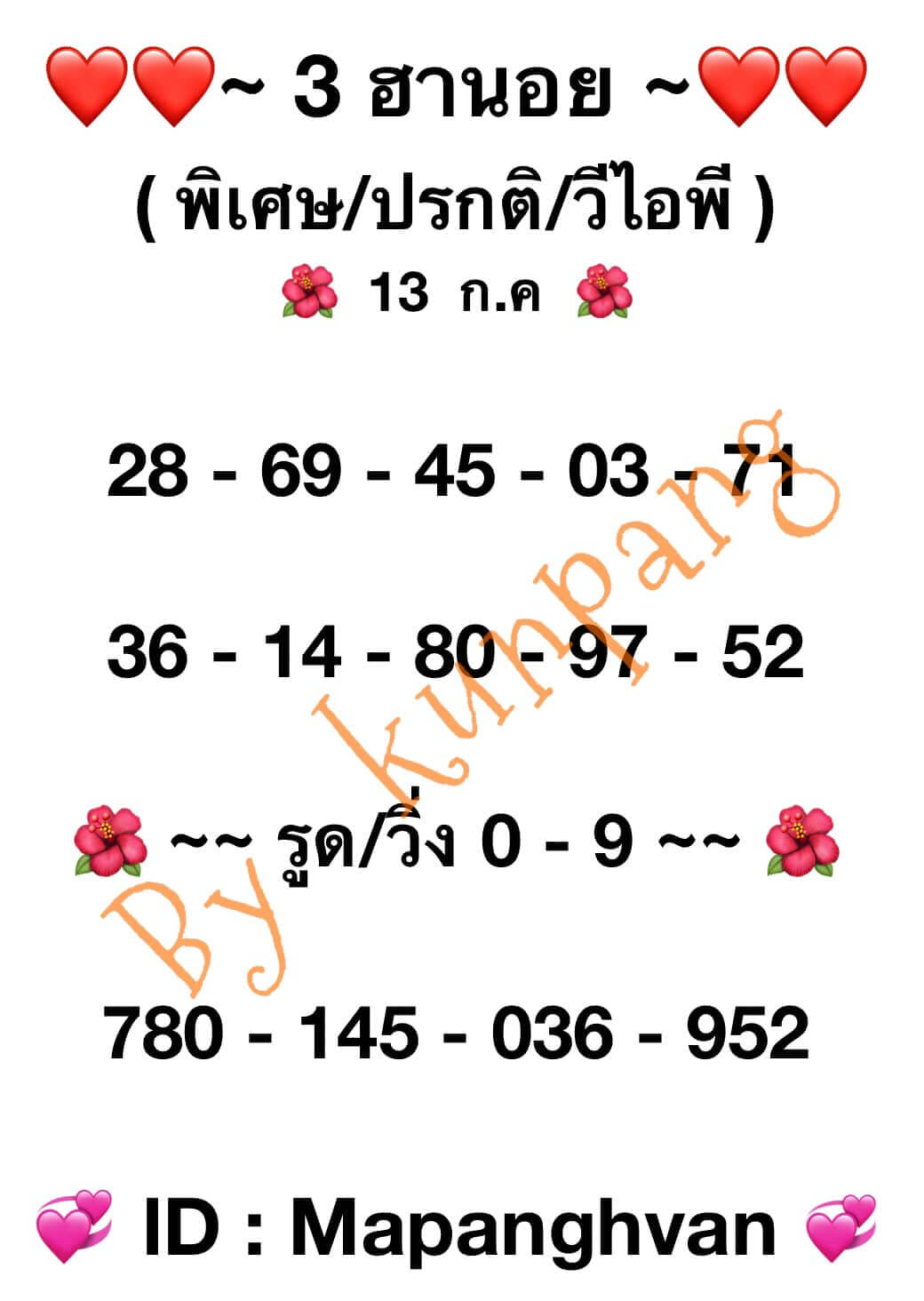หวยฮานอย13-7-66 ชุด8