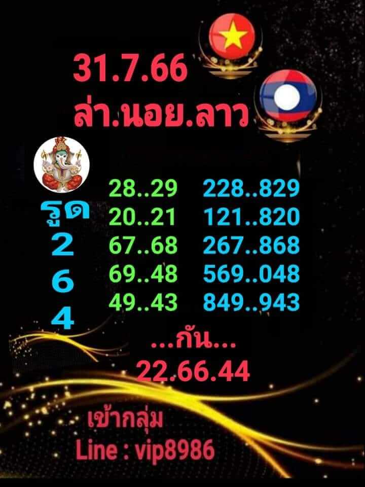 หวยฮานอย31-7-66 ชุด10