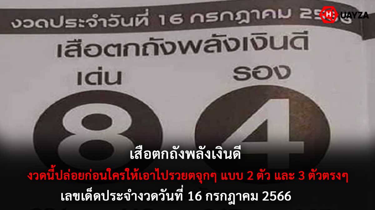 เสือตกถังพลังเงินดี 16 7 66
