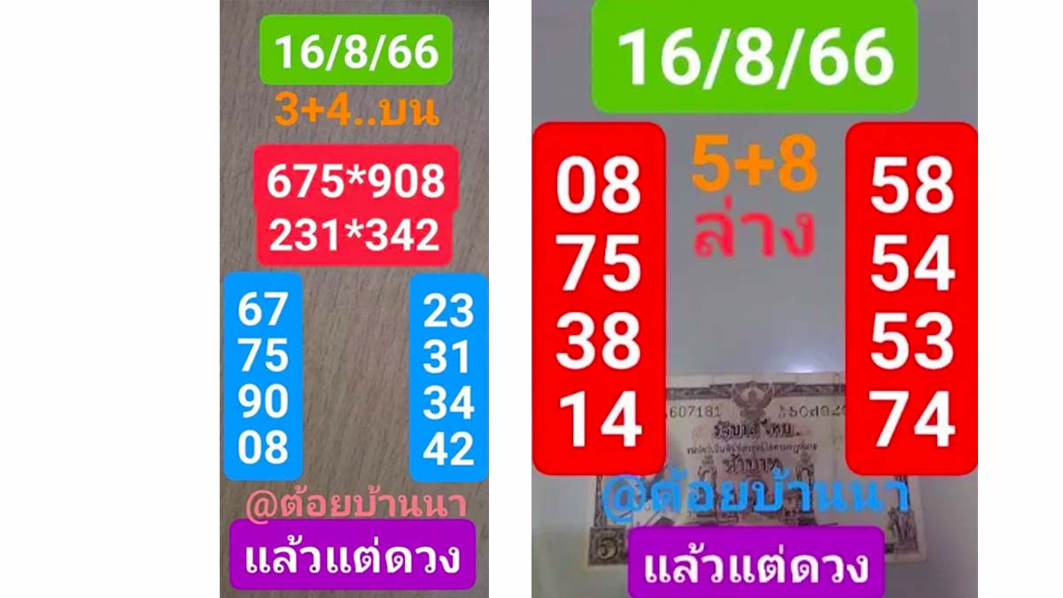 หวยต้อยบ้านนางวด 16 สิงหาคม 2566