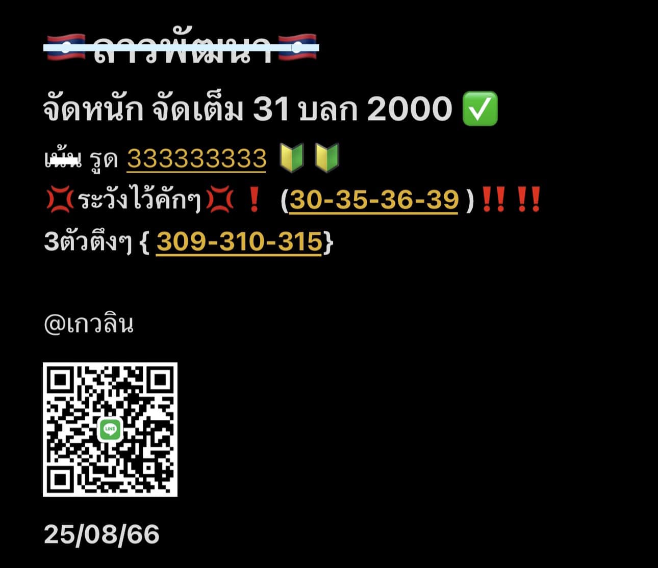 หวยลาว 25-8-66 ชุด4