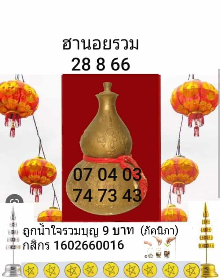หวยฮานอย 28-8-66 ชุด1