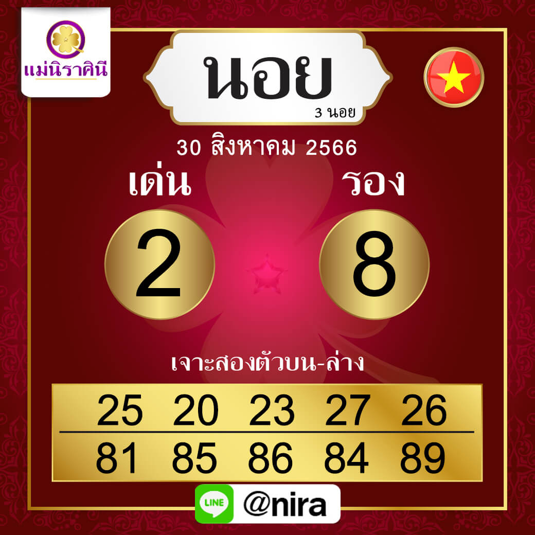 หวยฮานอย 30-8-66 ชุด9