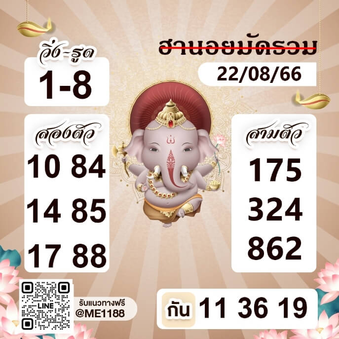 หวยฮานอย22-8-66 ชุด5