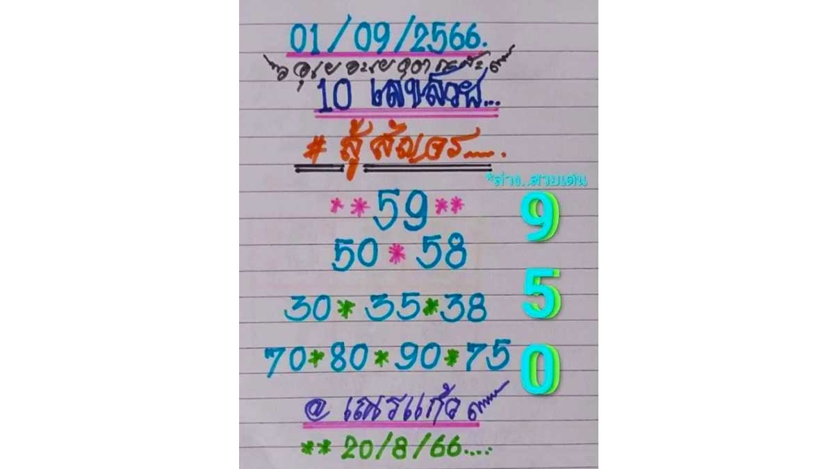 หวยเณรแก้ว งวด 1 กันยายน 2566
