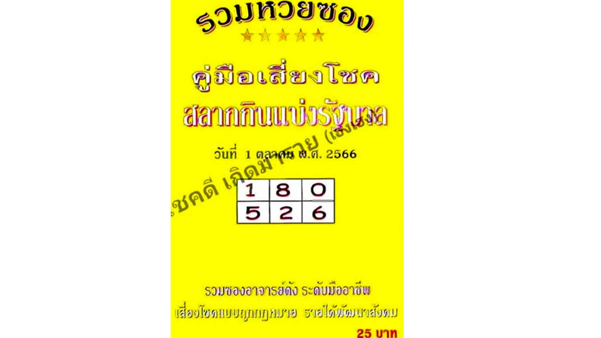 คู่มือเสี่ยงโชคงวด 1 ตุลาคม 2566