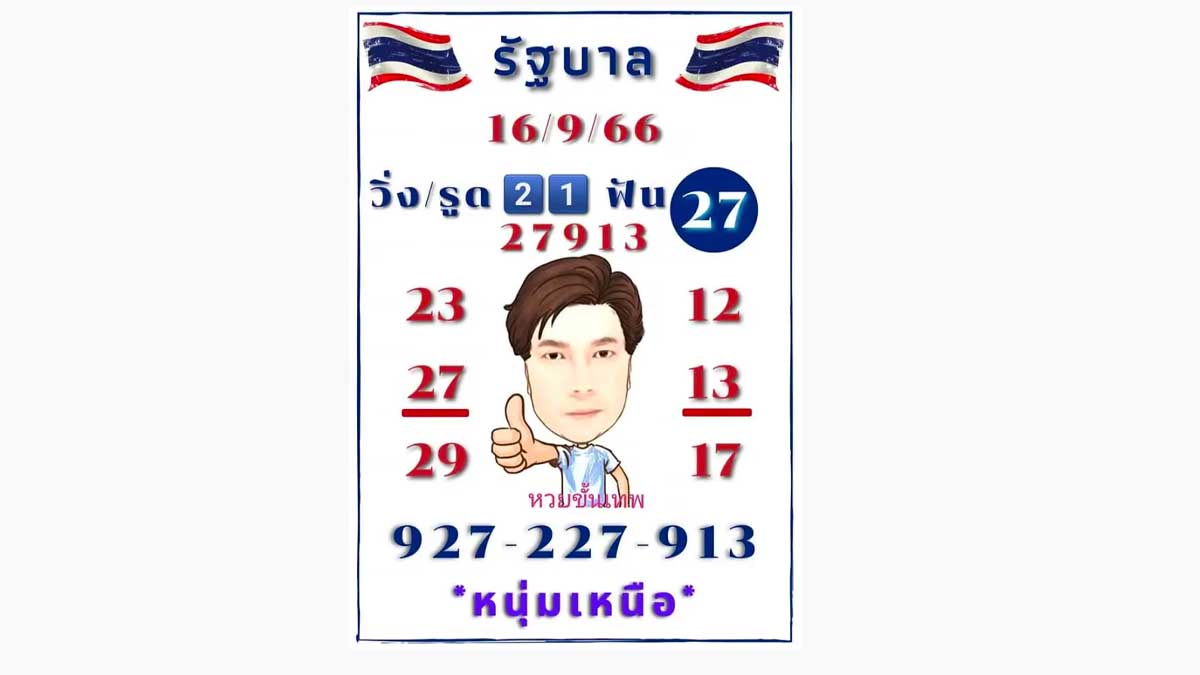 หนุ่มเหนือหวยขั้นเทพงวด 16 กันยายน 2566