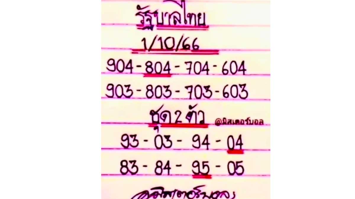 หวยมิสเตอร์บอลงวด 1 ตุลาคม 2566