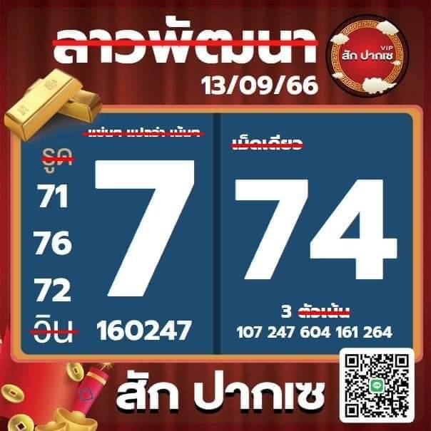 หวยลาว 13-9-66 ชุด6