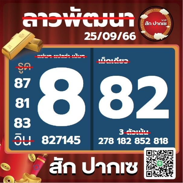 หวยลาว 25-9-66 ชุด8