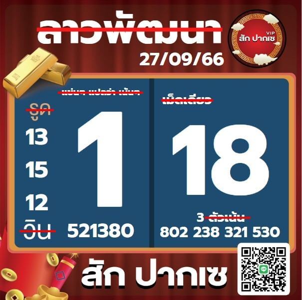 หวยลาว 27-9-66 ชุด9
