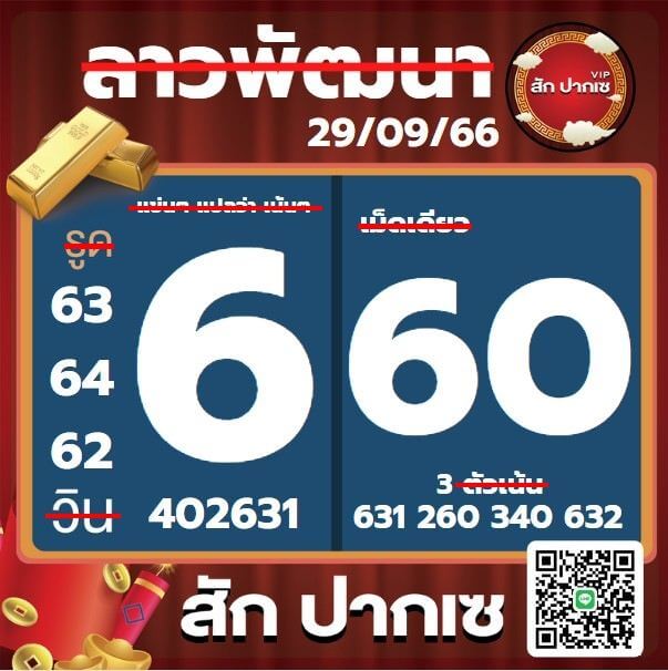 หวยลาว 29-9-66 ชุด9
