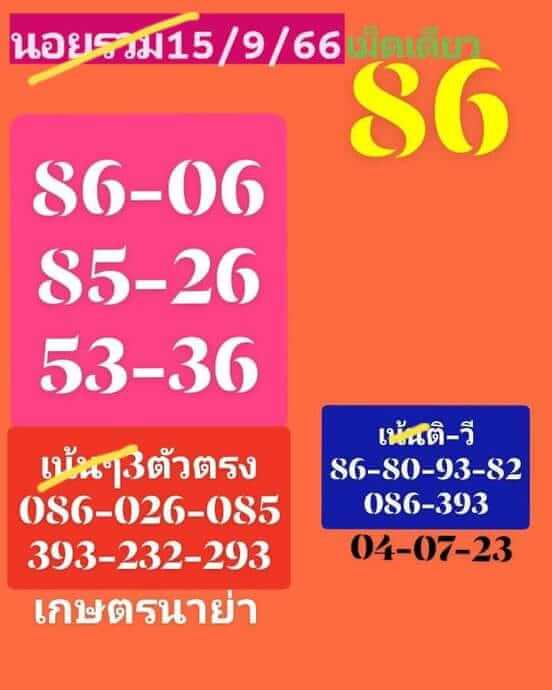 หวยฮานอย 15-9-66 ชุด7