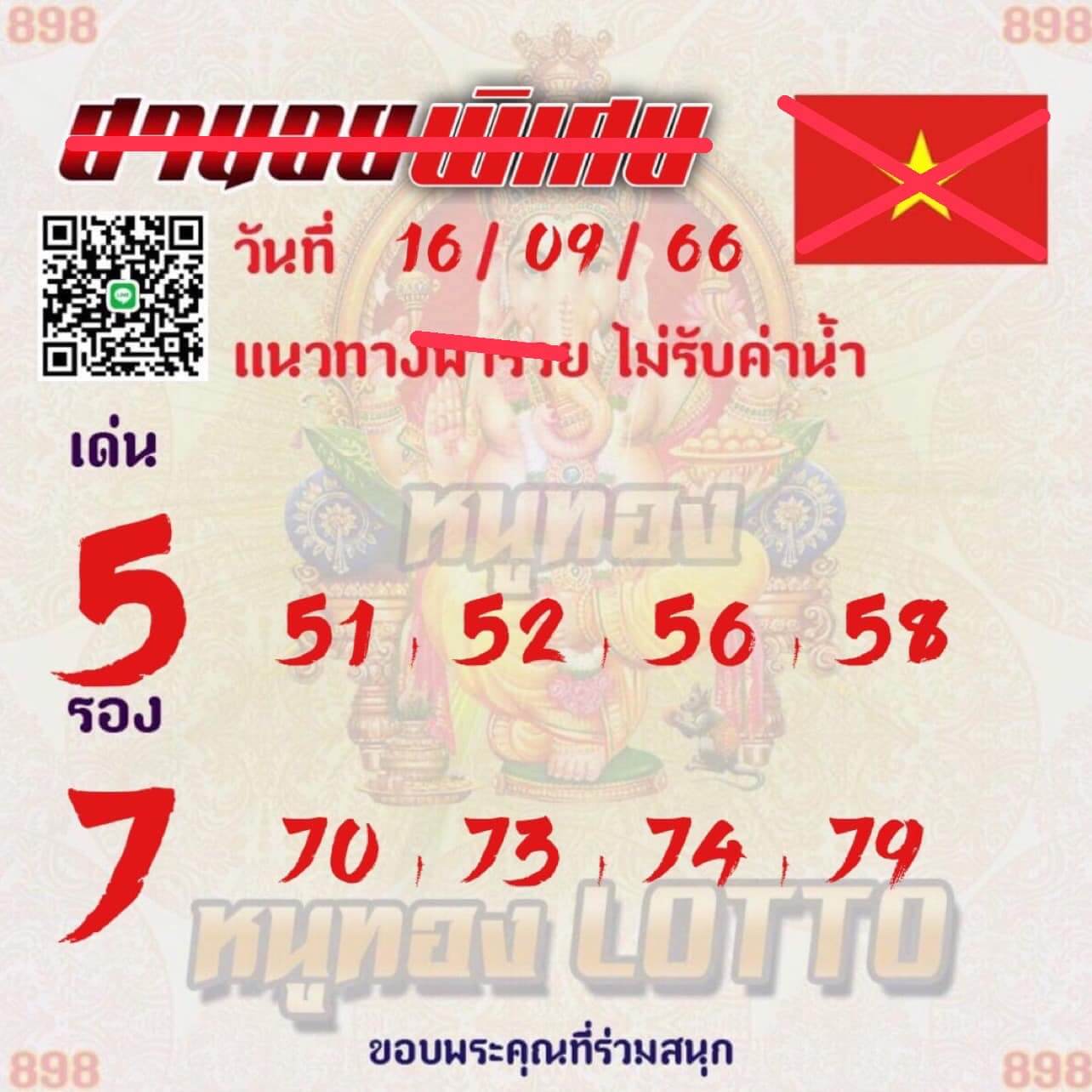 หวยฮานอย 16-9-66 ชุด6
