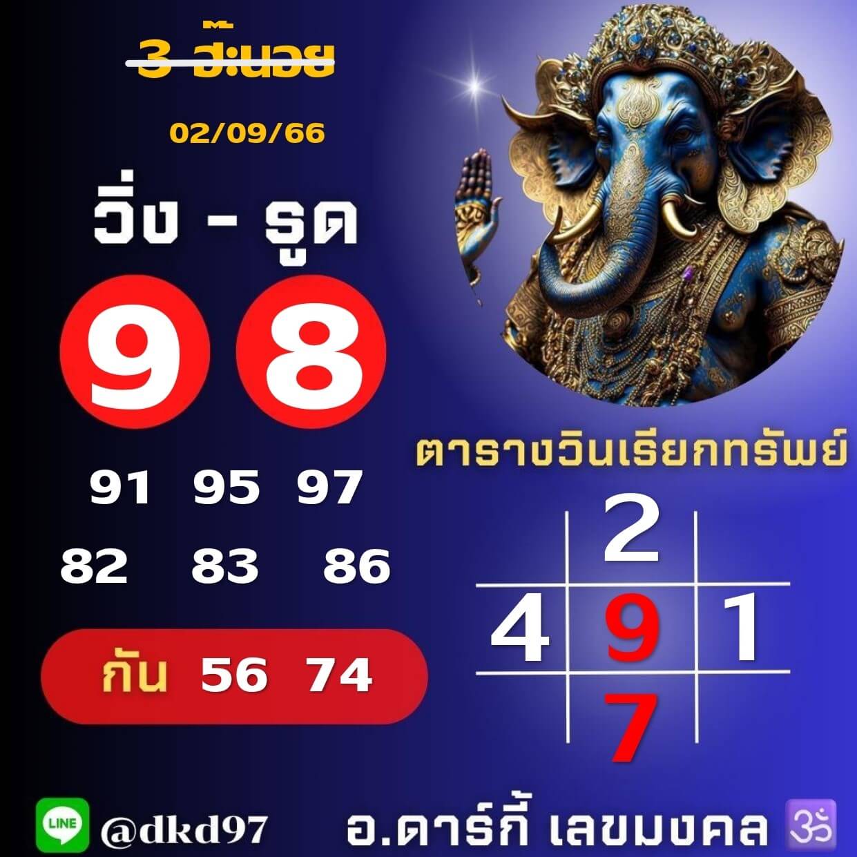 หวยฮานอย 2-9-66 ชุด6